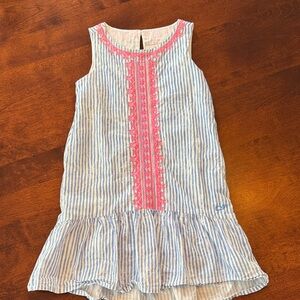 Vineyard vines Striped Blue and Pink Kids Dress